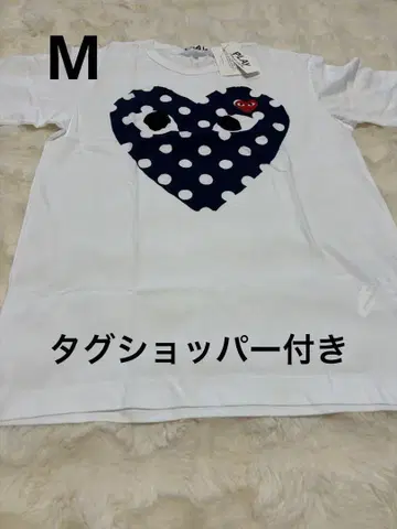 PLAY 하트 도트 무늬 티셔츠