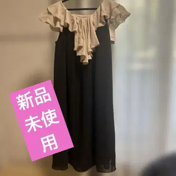 mill de l'air 프릴 오프숄더 무릎 기장 원피스