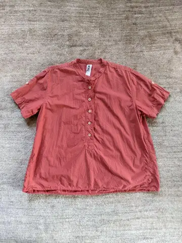 MHL. 밴드 칼라 블라우스 반팔 빨간색 사이즈 2