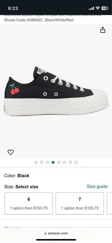 컨버스 CTAS LIFT PLATFORM OX CHERRIES 블랙