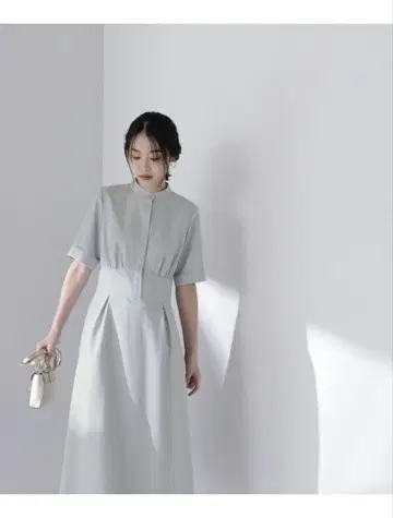 밴드 칼라 셔츠 원피스 NATURAL BEAUTY BASIC
