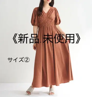 COCODEAL 개더 드로스트 원피스