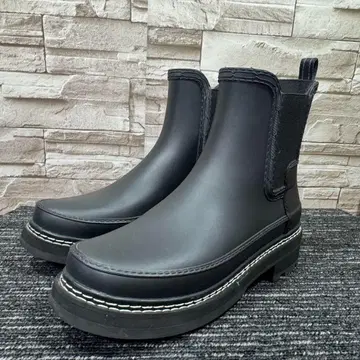 [새상품급] HUNTER 레인부츠 첼시 부츠 러버 블랙 23cm