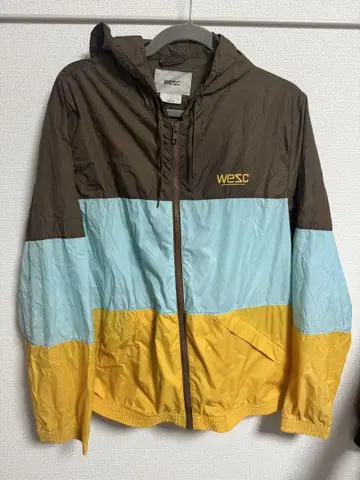 WESC 나일론 자켓 S 브라운/스카이블루/옐로우 컬러