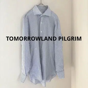 TOMORROWLAND PILGRIM 스트라이프 셔츠 와이드 칼라 40