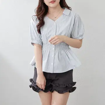 스키퍼 반팔 블라우스 NICE CLAUP / OLIVE des OLIVE