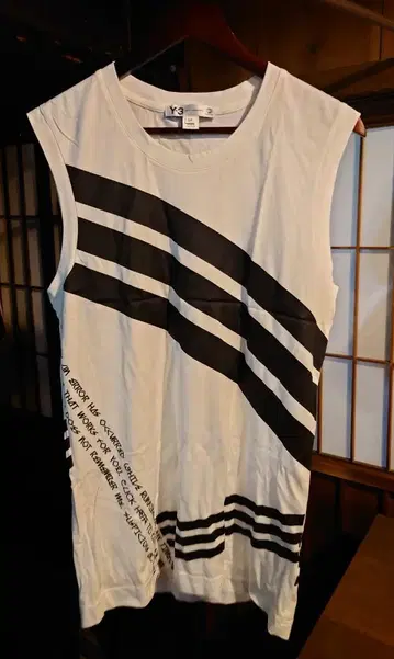 Y-3 슬리브리스 화이트/블랙 미사용 S