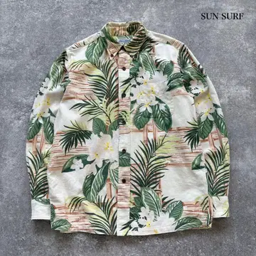 [ SUN SURF ] 썬서프 긴팔 셔츠 알로하 셔츠 코튼 보태니컬