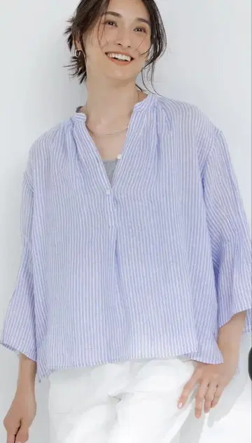 [워셔블] LIBECO 턱 슬리브 셔츠
