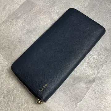 Paul Smith 지퍼 스트로우 그레인 2 라운드 지퍼 장지갑