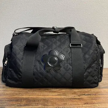 MARY QUANT 블랙 꽃 모티브 보스턴 백