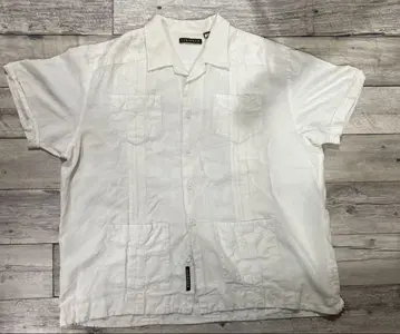 쿠바 셔츠 린넨 코튼 화이트 CUBAVERA XL