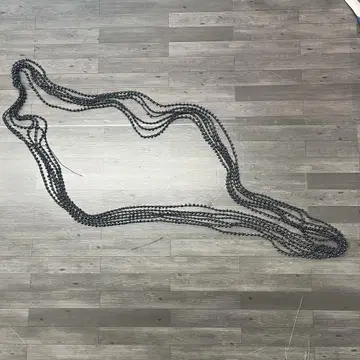 블랙 비즈 목걸이 약 100cm 묶음 목걸이 구제 의류 아메카지