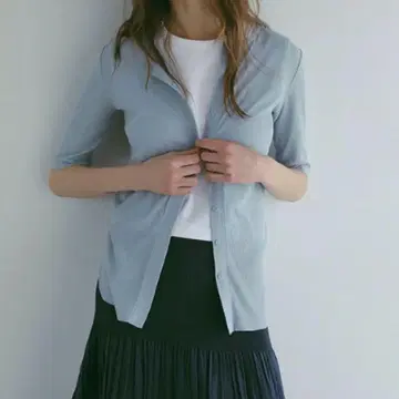 25SS 프론트 스냅 하프 슬리브 에어리 풀오버