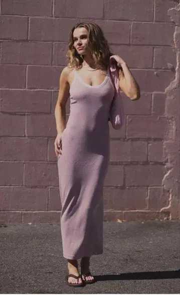 ALEXIA STAM Sanrio Rib Long Dress Pink