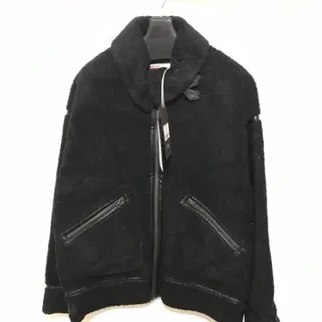 블랙 플리스 무스탕 코트 S