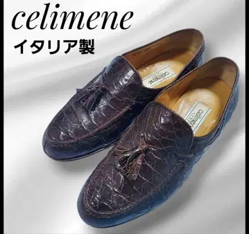 [새상품급] celimene 악어 엠보싱 태슬 로퍼 브라운 이탈리아제