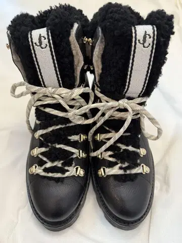 Jimmy Choo 블랙 시어링 에슈 부츠