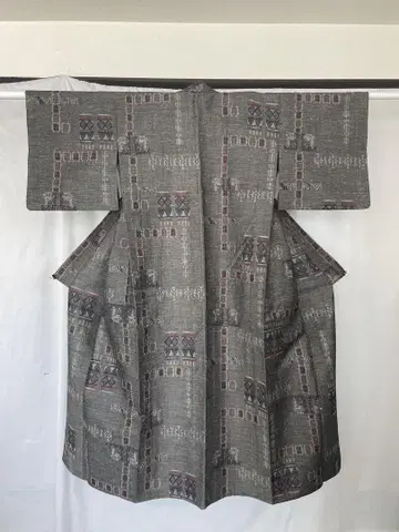 견 기모노 회색 교토 맞춤
