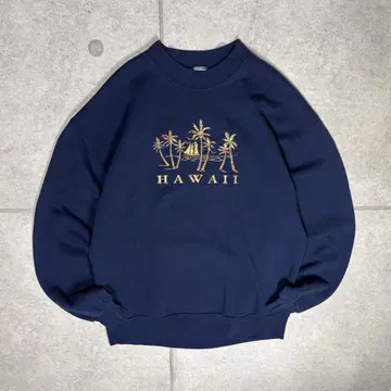 JERZEES 맨투맨 90년대 USA산 HAWAII 야자수 금 자수