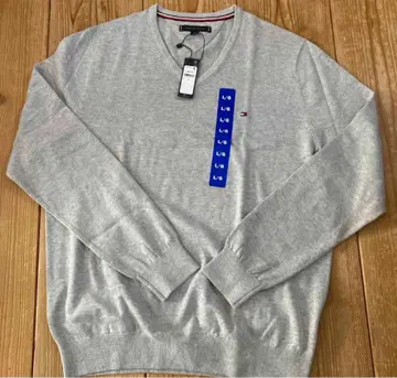TOMMY HILFIGER 그레이 V넥 스웨터 L 사이즈