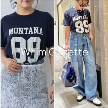 [새상품급] WhimGazette 넘버링 T셔츠 네이비