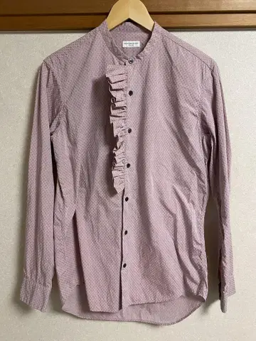 DRIES VAN NOTEN 프릴 셔츠 긴팔 핑크 도트 무늬