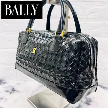 [BALLY] 발리 핸드백 뜨개질 인트레 가죽 에나멜 블랙 컬러