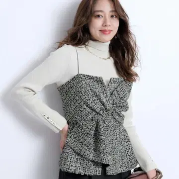 JUSGLITTY 리본 뷔스티에 S