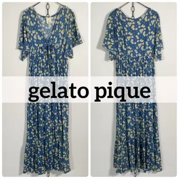 gelato pique 꽃무늬 롱 원피스 머메이드 블루 계열 S 사이즈