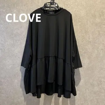 CLOVE 티어드 풀오버 블랙 7부 소매