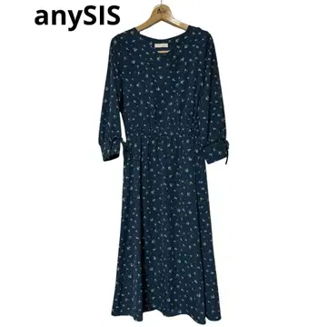 anySIS 꽃무늬 롱 원피스 긴팔