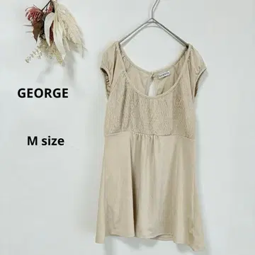 조지 GEORGE 슬리브리스 티셔츠 M 베이지 라운드넥