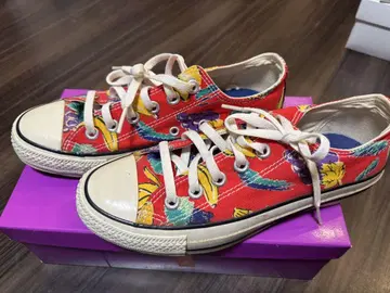 컨버스 23.5cm 꽃무늬 디자인 캔버스 스니커즈