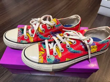 컨버스 23.5cm 꽃무늬 디자인 캔버스 스니커즈