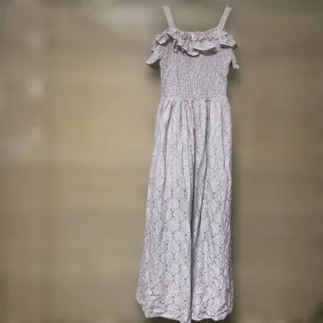 프릴 핑크색 롱 원피스