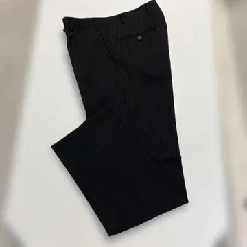 TEN 블랙 스트라이프 슬랙스 레귤러 핏