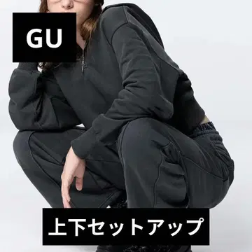 GU 워시드 맨투맨 셋업