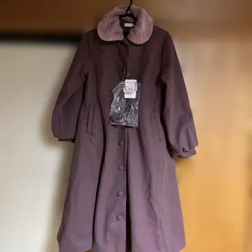 시마무라 아오키 미사코 진한 핑크 롱 코트