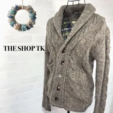 THE SHOP TK 케이블 니트 가디건 숄 칼라 스웨터 S