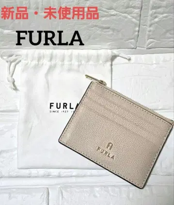 [미사용품] FURLA 카드 케이스 베이지, 보관 주머니 포함