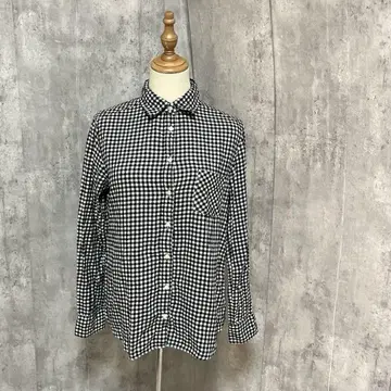 UNIQLO 깅엄 체크 심플 셔츠 귀여운 캐주얼