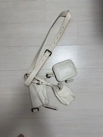 JIL SANDER 3연 가죽 숄더백 웨스트 파우치 천연 가죽
