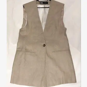 ZARA 베이지 슬리브리스 테일러드 자켓 XS 베스트 상의