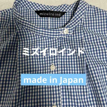 mizuoroind 깅엄 체크 7부 소매 돌먼 슬리브 노카라