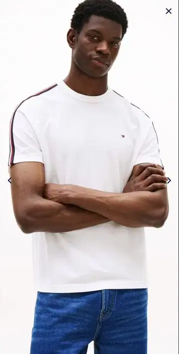새상품 정품 TOMMY HILFIGER 화이트 스트라이프 티셔츠