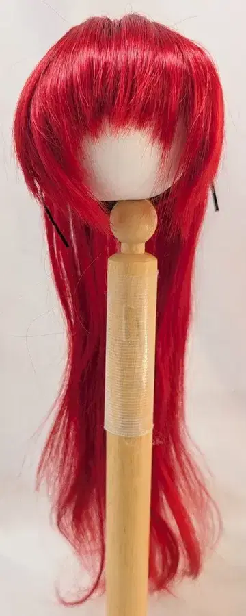 다락방과 지하실 인형 가발 9-10inch 포니테일 진홍색