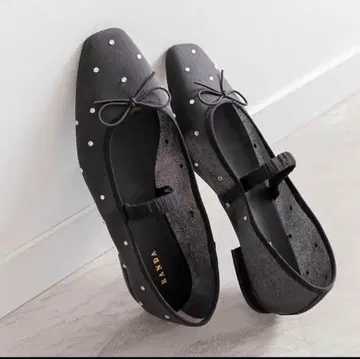 RANDA 비쥬 시어 플랫 펌프스 (23cm 블랙)