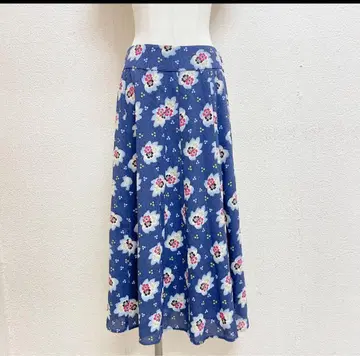 로라 애슐리 롱 스커트 네이비 꽃무늬 LAURA ASHLEY