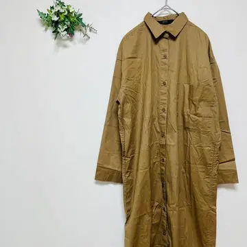 아즈 S 사이즈 셔츠 롱 원피스 포켓